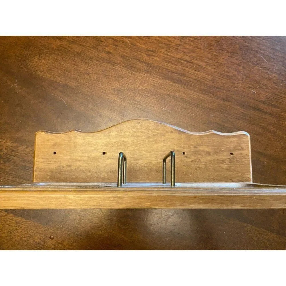 Rare Vintage Mid-Century Wood Desk Organizer Wall Hanging Valet Wallet Holder